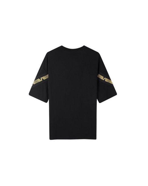 Fila Black Loose Short Sleeve Couple Style