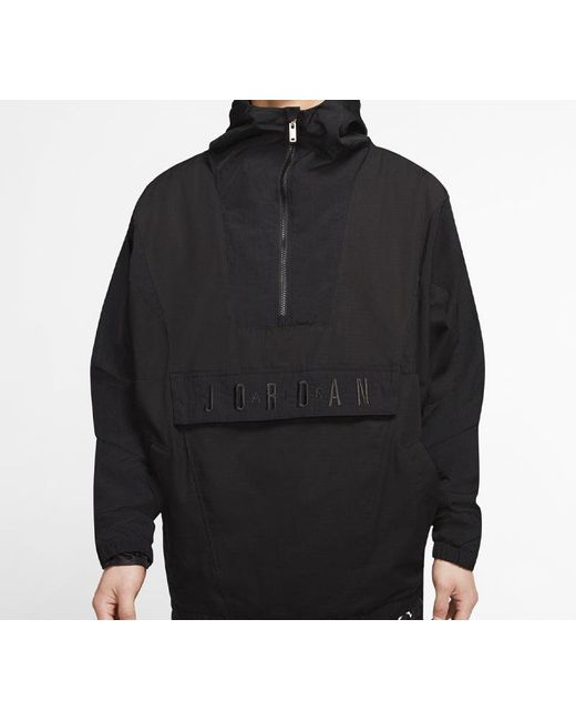 Nike Black Sport Dna Half Zipper Woven Pullover Hooded Jacket for men