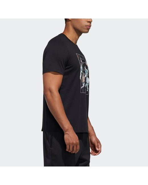 Adidas Black Ub Gfx Tee 2 Funny Printing Sports Short Sleeve for men