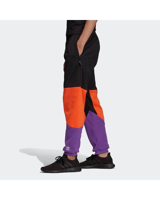 Adidas Black Originals Splicing Colorblock Casual Sports Long Pants for men