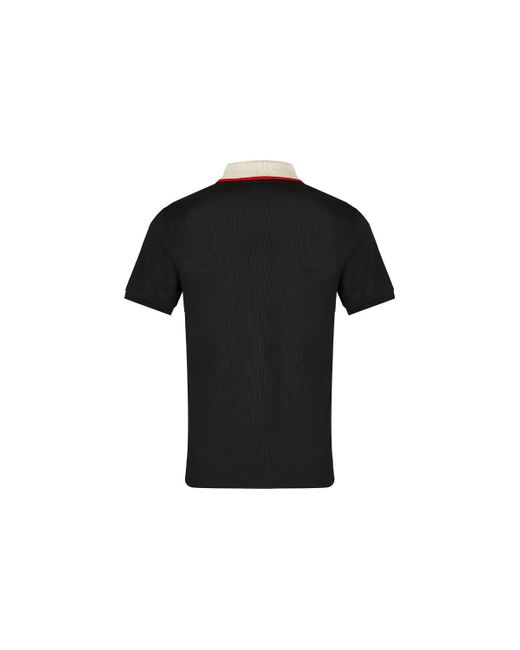 Gucci Black Striped Logo Short-Sleeved Polo Shirt for men
