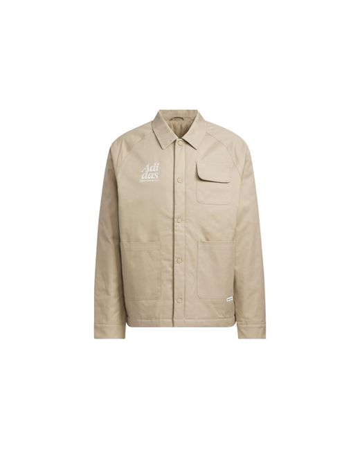 Adidas Natural Small Logo Padded Jacket Asia Sizing for men