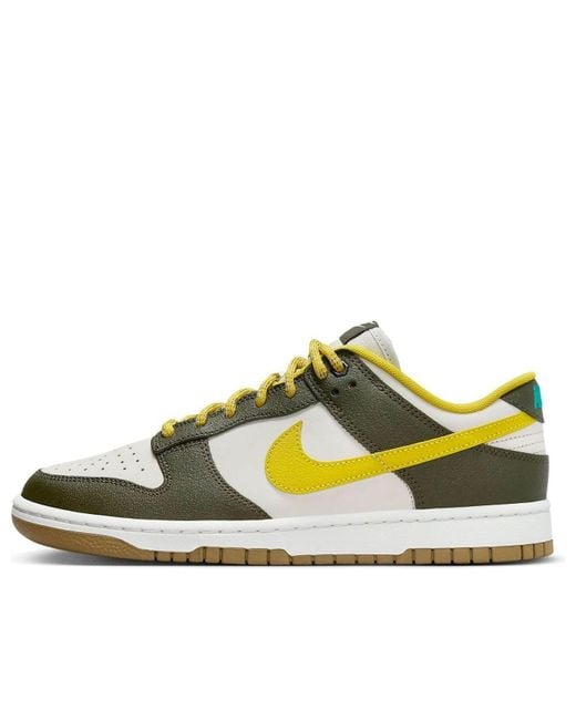 Nike Yellow Dunk Low Retro Prm 'Cargo Khaki Vivid Sulfur' for men