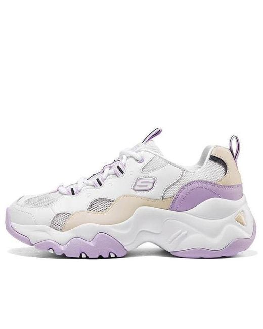Skechers White (Wmns) D'Lites 3.0 Low Running Shoes Gs