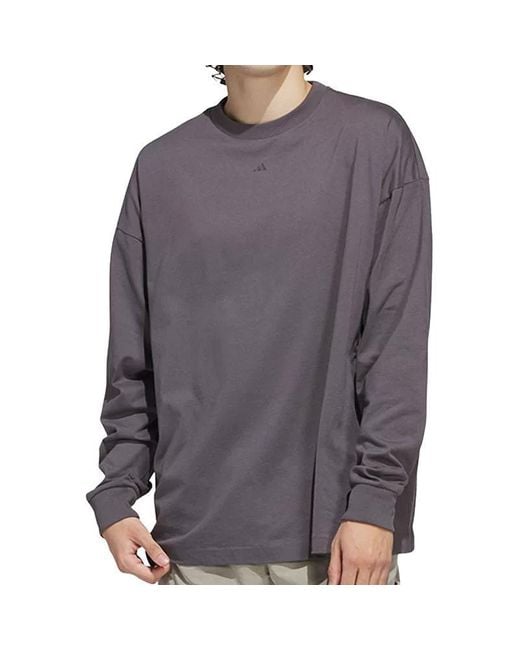 Adidas Gray Basketball Long Sleeves T-Shirt for men