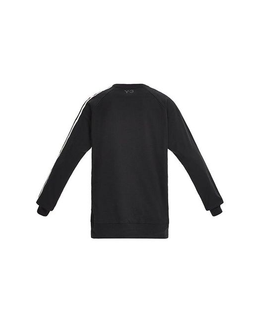 Adidas Black Y-3 3-stripes French Terry Crew Sweatshirt for men