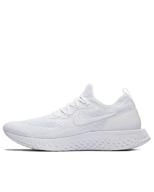 Nike White Epic React Flyknit Trainers