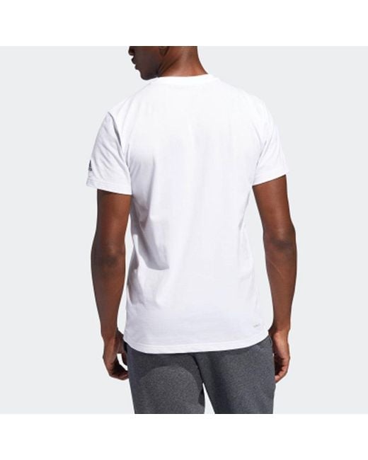 Adidas White Basketball Cartoon Printing Short Sleeve for men