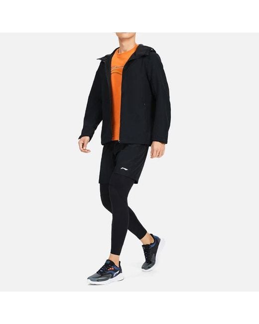 Li-ning Gray Sports Hooded Windbreaker for men