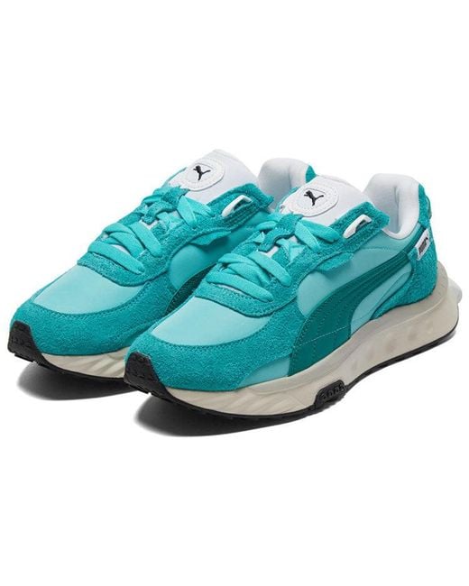 PUMA Blue Wild Rider Vintage Running Shoes for men
