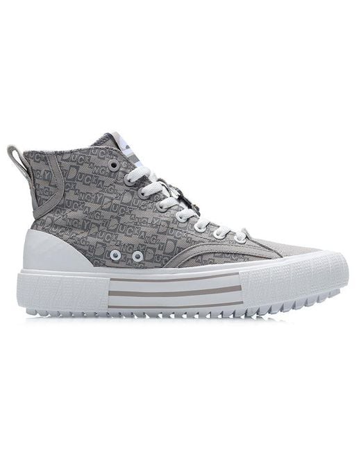 Li-ning Gray (Wmns) X Disney Canvas Hi Shoes 'Snow'