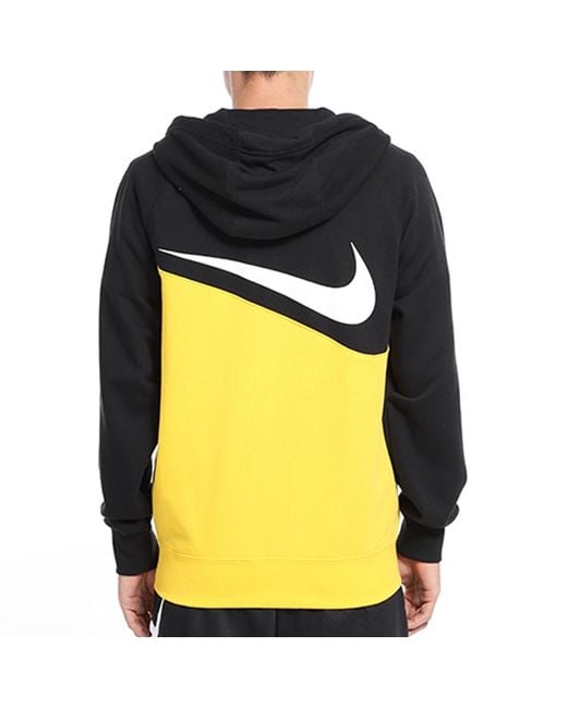 Nike Yellow Colorblock Knit Hooded Jacket for men