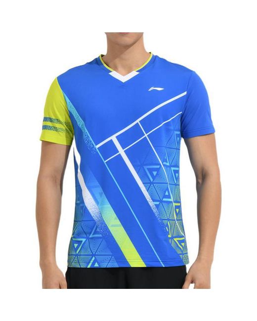 Li-ning Blue Badminton Series Quick Dry Training Tournament T-Shirt 'Crystal' for men