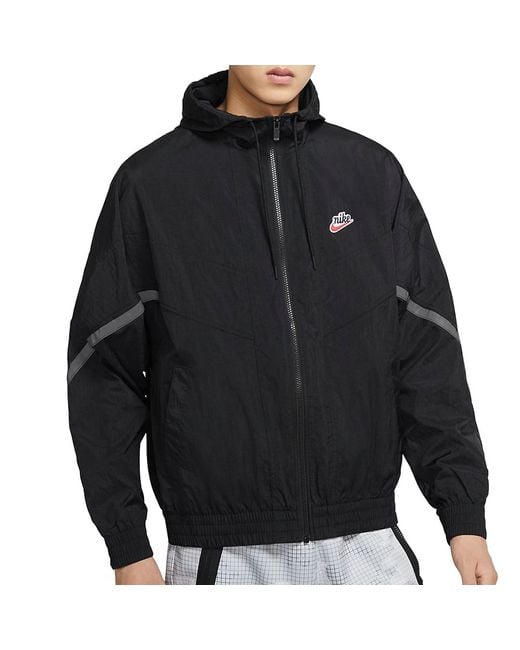 Nike Black Sportswear Windrunner+ Hooded Reflection Jacket for men