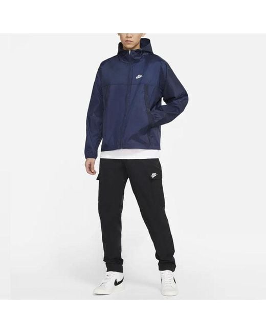 Nike Blue As Sportswear Ltwt Wvn Jkt Jacket Revival Obsidian for men