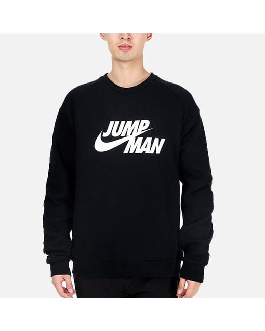 Nike Blue Logo Printing Fleece Lined Stay Warm Sports Pullover Round Neck for men