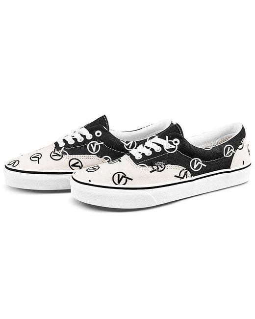 Vans White Era Full Print Retro Casual Skate Shoes for men