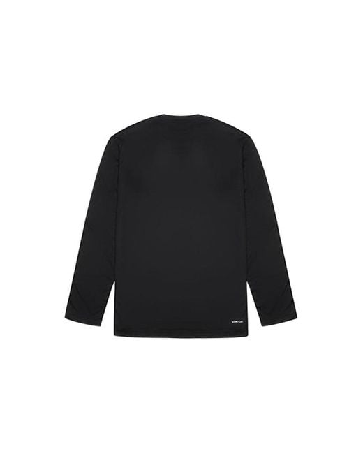 Adidas Black D2M 3S Ls Tee Round-Neck Long-Sleeve Tee for men