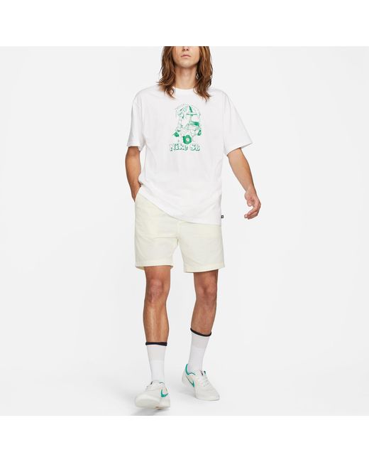 Nike Blue Sb Skateboard Sports Printing Loose Knit Short Sleeve for men