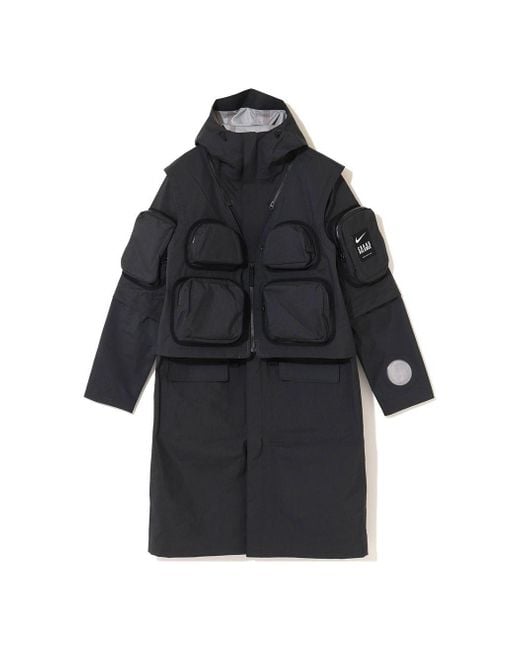 Nike Black Multifunction Detachable Waterproof Hooded Coat Asia Sizing for men