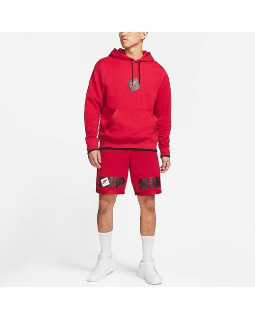Nike Red Jumpman Classics Logo Print Basketball for men