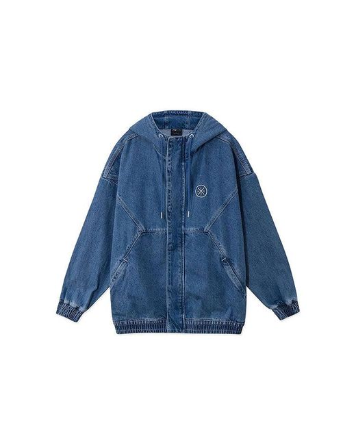 Li-ning Blue Way Of Wade Loose Fit Denim Hooded Jacket 'Denim' for men
