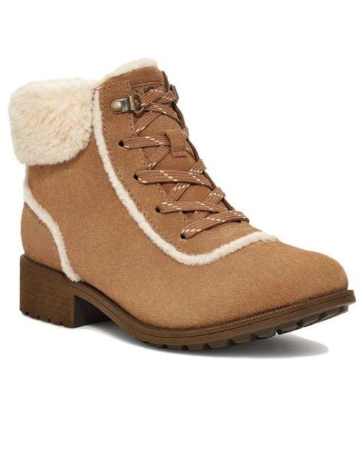 Ugg Brown (Wmns) Bodie Fur Lace Boot 'Chestnut'