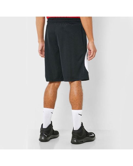 Nike Black Swoosh Logo Printing Basketball Athleisure Casual Sports Shorts for men