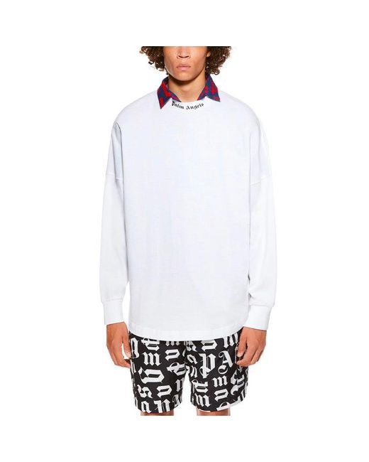 Palm Angels White Ss21 Classic Logo Over Long-Sleeve T-Shirt for men