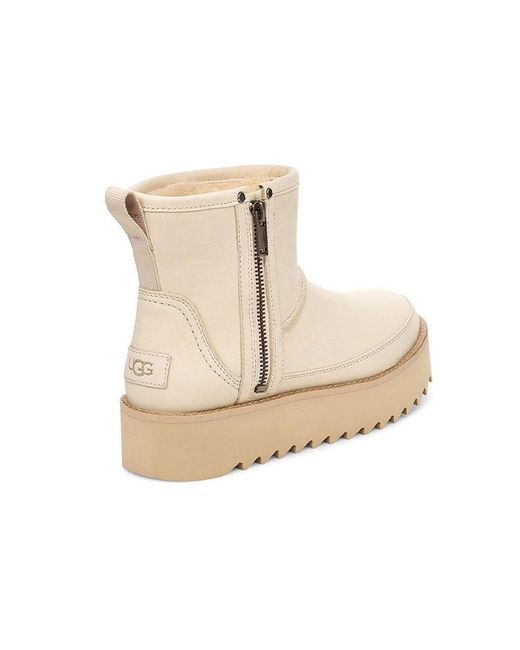 Ugg Natural (Wmns) F19 Classic Rebel Biker Mini Fleece Lined