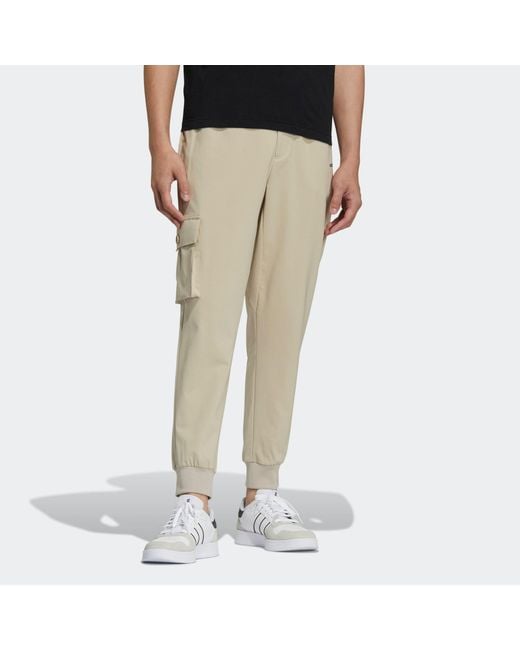 Adidas Gray Neo M Ssjan Carg Tp Casual Sports Bundle Feet Woven Long Pants for men