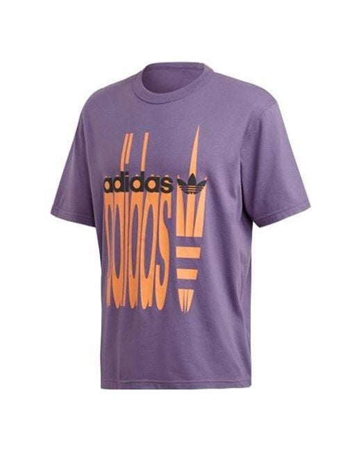 Adidas Purple Originals Ss20 R.V.Y Printing Short Sleeve for men