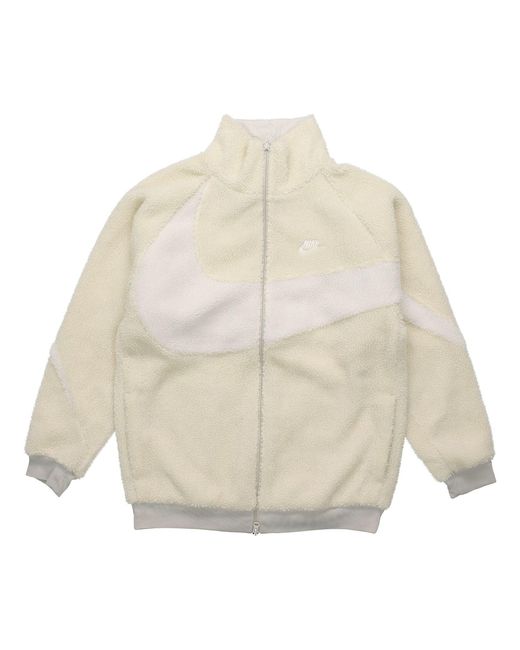 Nike Natural Big Swoosh Reversible Boa Jacket (Asia Sizing) 'Cream' for men