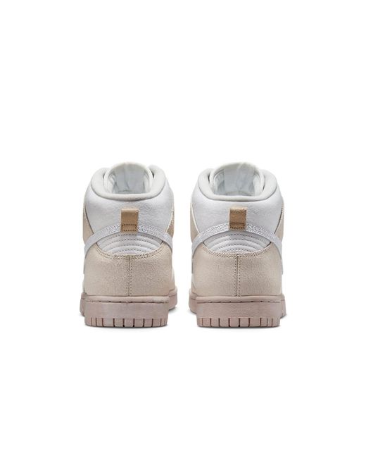 Nike White Dunk High Retro Prm 'Cracked Leather Swoosh' for men