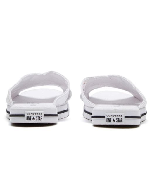Converse White (Wmns) One Star Slide Canvas Slippers