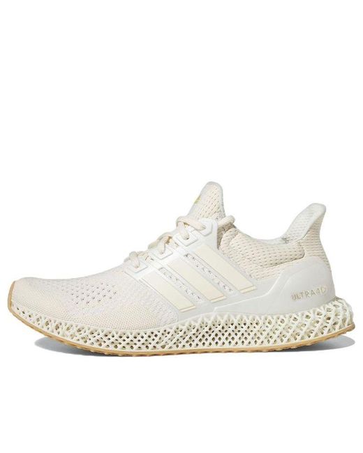 Adidas White Ultra 4D Running Shoes 'Wonder Metallic' for men