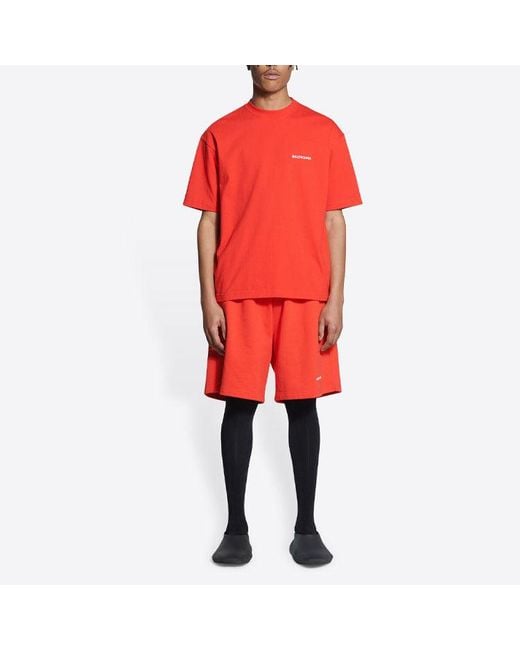 Balenciaga Red Logo T-Shirt Medium Fit 'Bright' for men