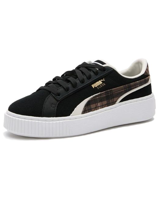 PUMA Black (Wmns) Suede Plat Form Plaid
