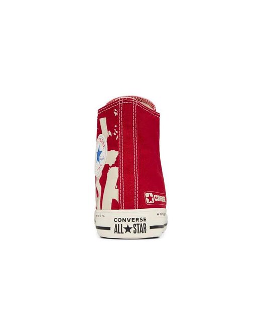 Converse Red Chuck Taylor All Star Bold Branding High Top for men