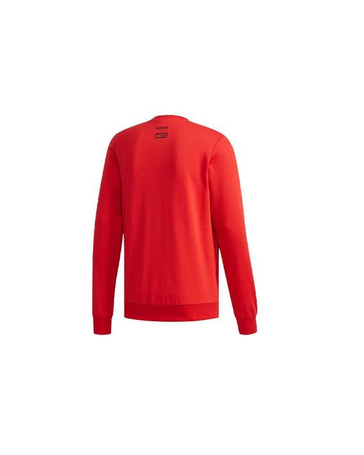 Adidas Red Neo X Marvel Crossover Logo Printing Casual Sports Pullover Round Neck for men