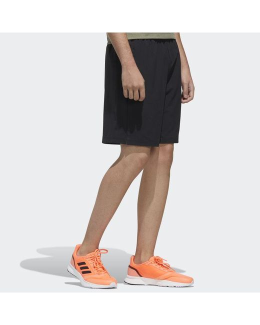 Adidas Black Neo Stripe Alphabet Logo Shorts for men