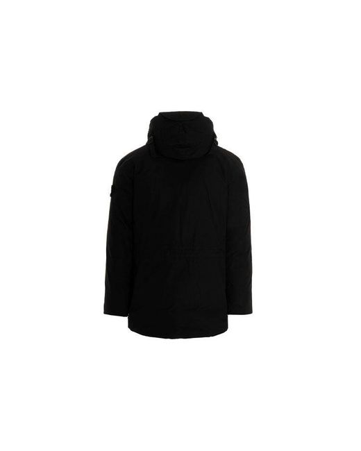 Stone Island Black Ripstop Gore-Tex Con Paclite Product Technology Down Jacket for men