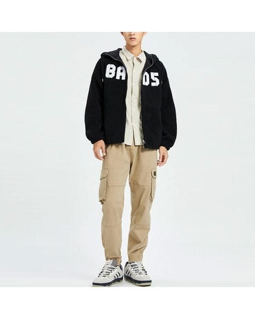 Li-ning Black Badfive Logo Full Zip Hooded Jacket for men