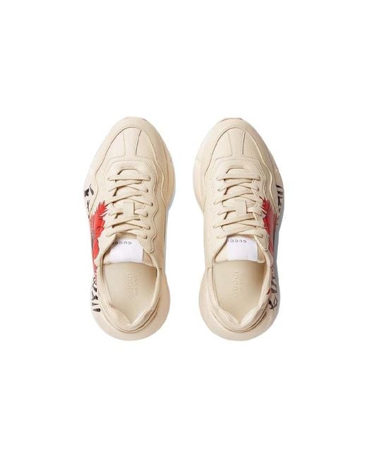 Gucci Red (Wmns) Rhyton Hawaii Poppy Print'
