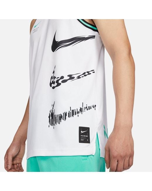 Nike White Dna Unlock Your Space Basketball Jersey for men