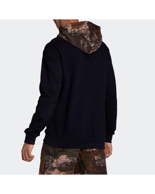 Adidas Blue Originals Camo Block Hdy Camouflage Logo Printing Pullover for men
