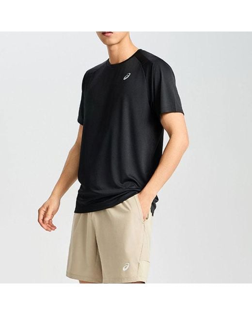Asics Black Icon Short Sleeve Top 'Performance' for men