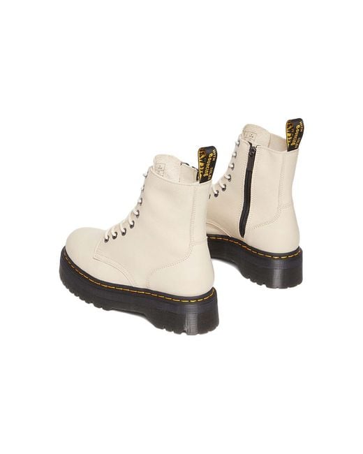 Dr. Martens Natural Jadon Iii Pisa Leather Platform Boots 'Parchment'