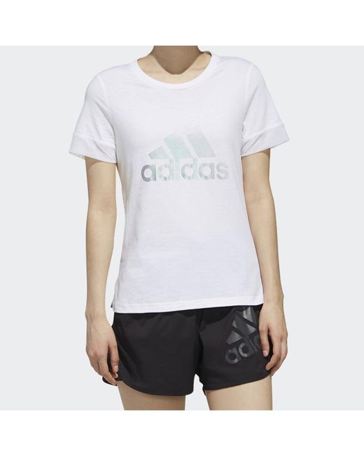 Adidas White (Wmns) Sports Stylish Short Sleeve