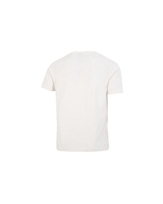 Adidas White Solid Color Logo Printing Pocket Athleisure Casual Sports Round Neck Short Sleeve T-Shirt for men